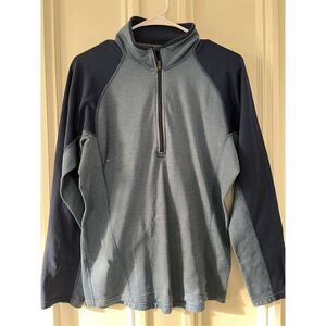 Patagonia blue and navy blue men's Kathleen quarter zip base layer shirt M